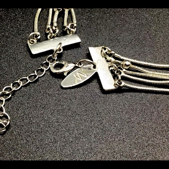 Bundle, 2 silver tone necklaces by New York. 1 spike sunburst and 1 multi strand - Picture 6 of 8